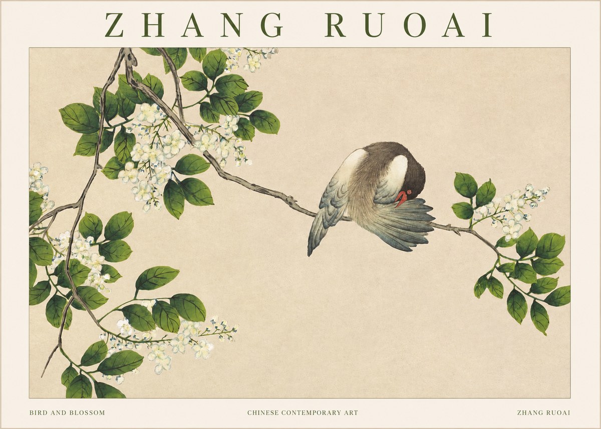 Zhang Ruoai Bird and Blossom No1 - Juliste