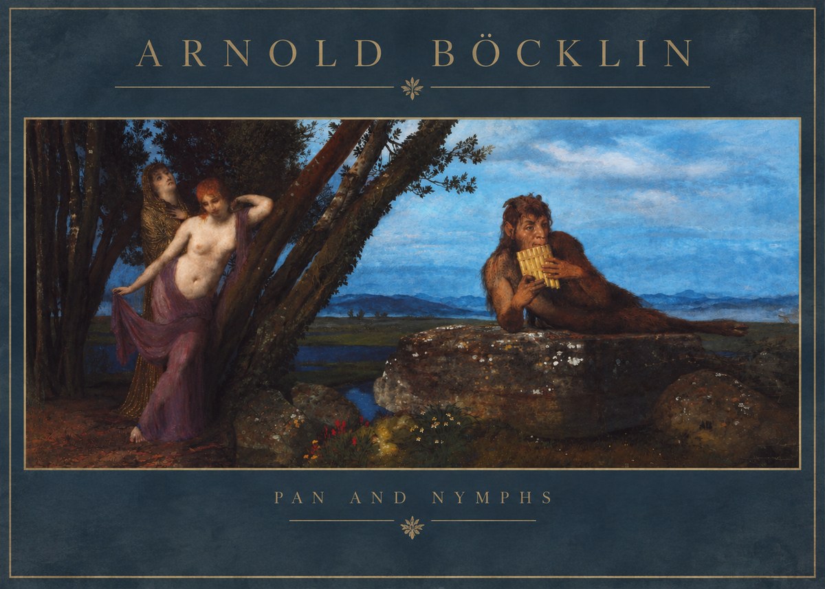 Arnold Böcklin Pan and Nymphs No2 - Juliste