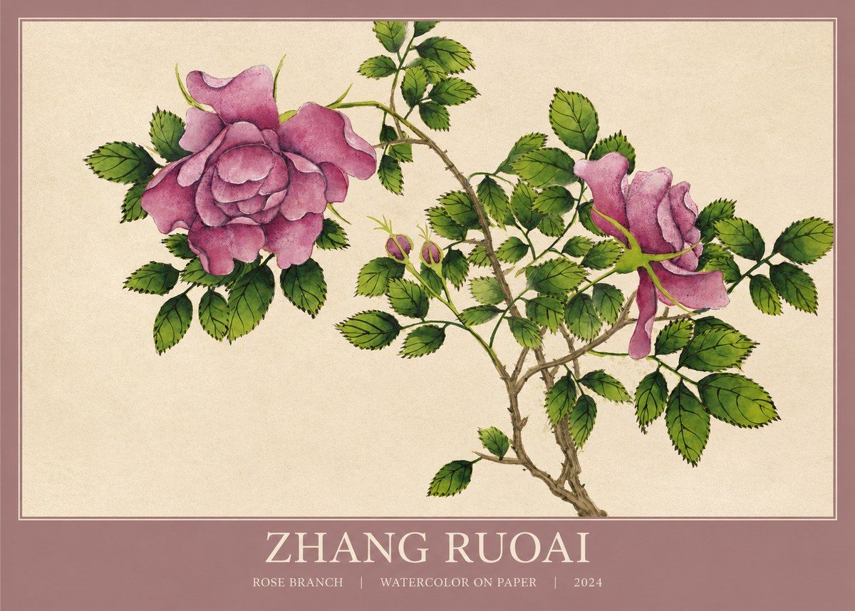 Zhang Ruoai Rose Branch No1 - Juliste