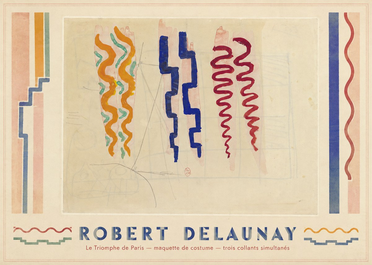 Robert Delaunay Le Triomphe De Paris — Maquette De Costume — Trois Collants Simultanés No1 - Juliste