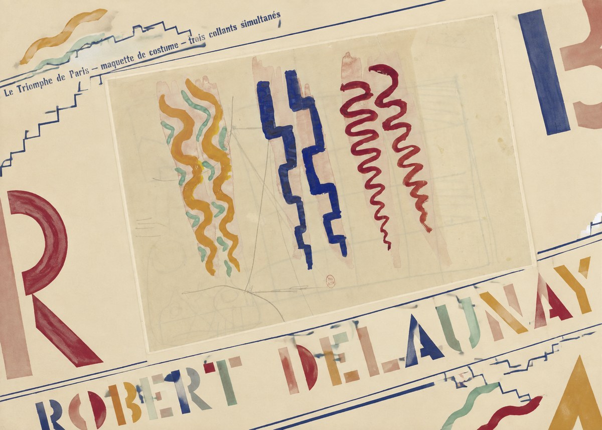 Robert Delaunay Le Triomphe De Paris — Maquette De Costume — Trois Collants Simultanés No6 - Juliste