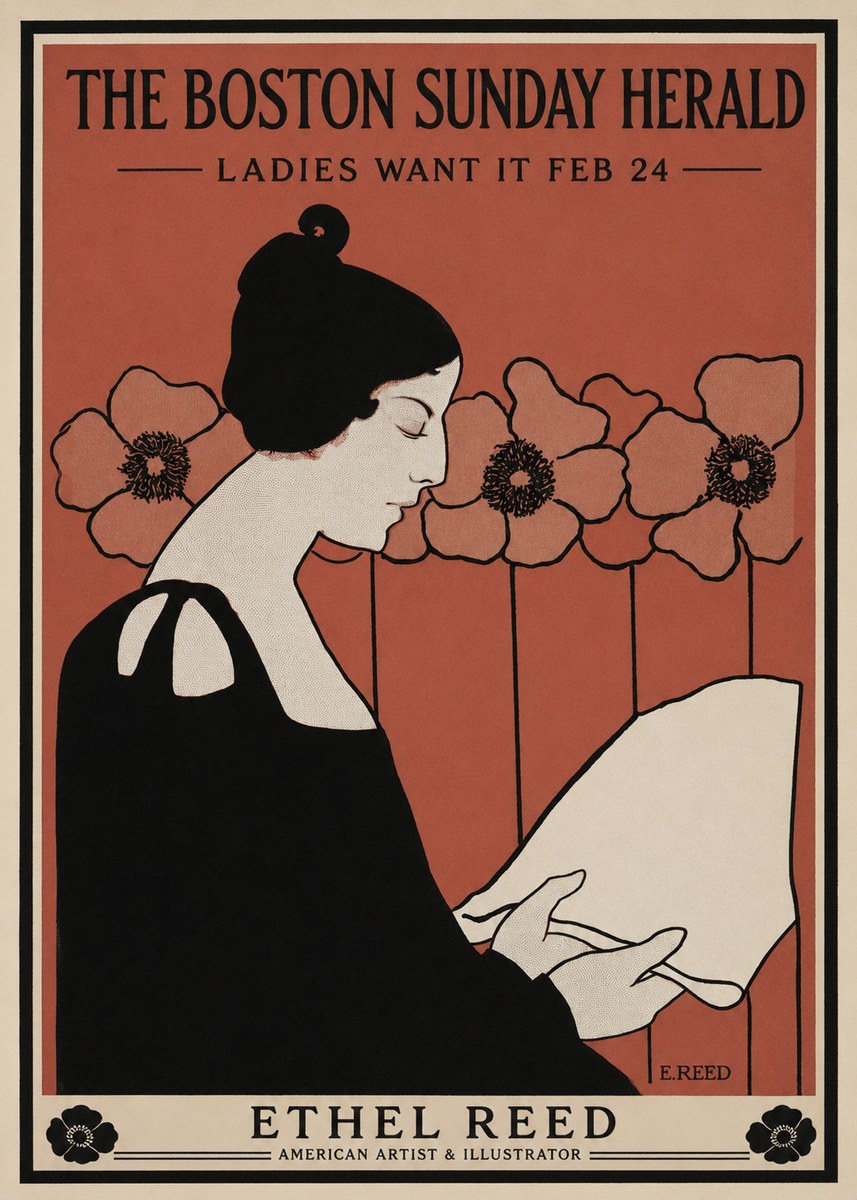 Ethel Reed The Boston Sunday Herald - Ladies Want It Feb 24 No1 - Juliste