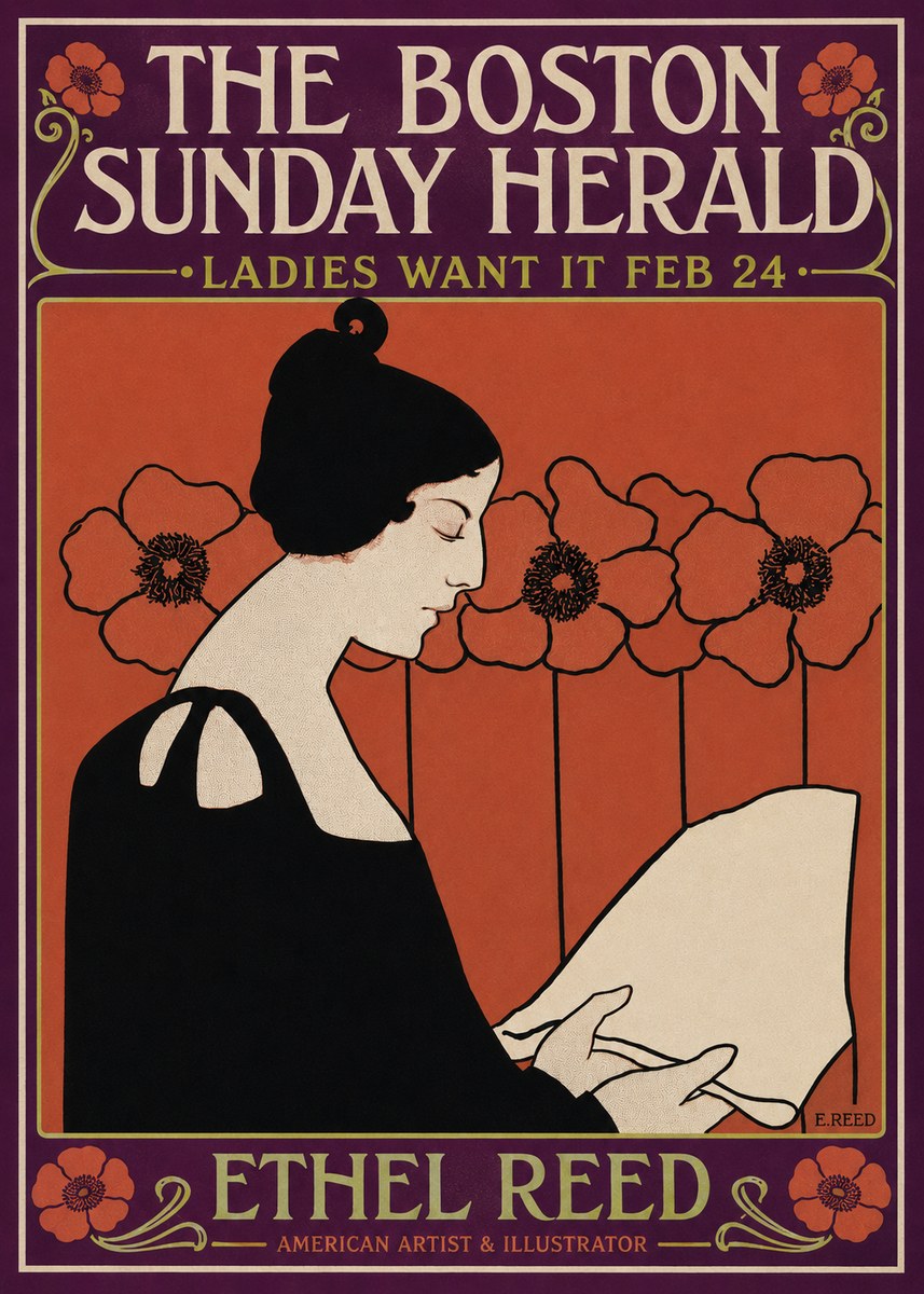 Ethel Reed The Boston Sunday Herald - Ladies Want It Feb 24 No4 - Juliste