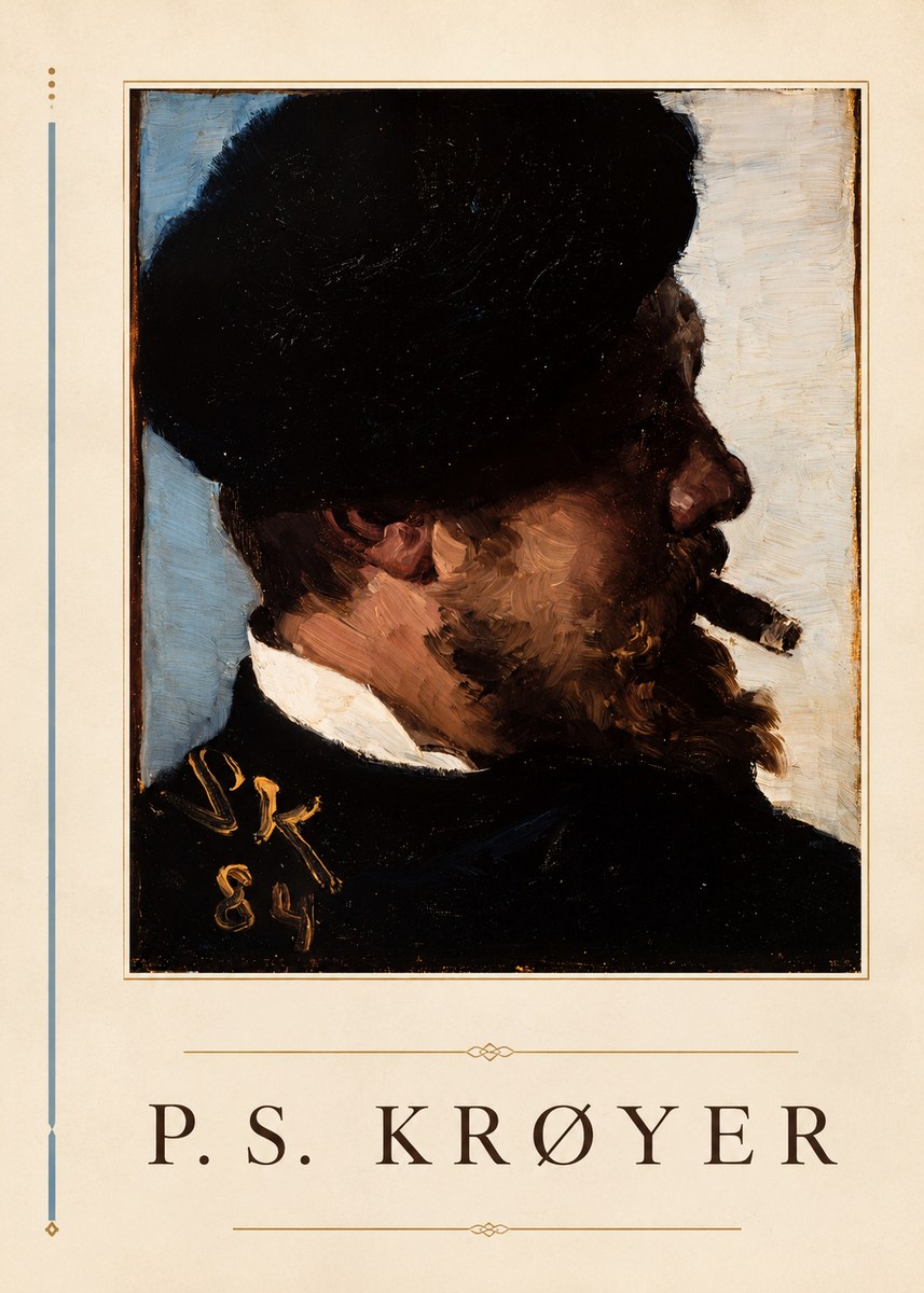 P.S. Krøyer Self-portrait with Cigar I No3 - Juliste