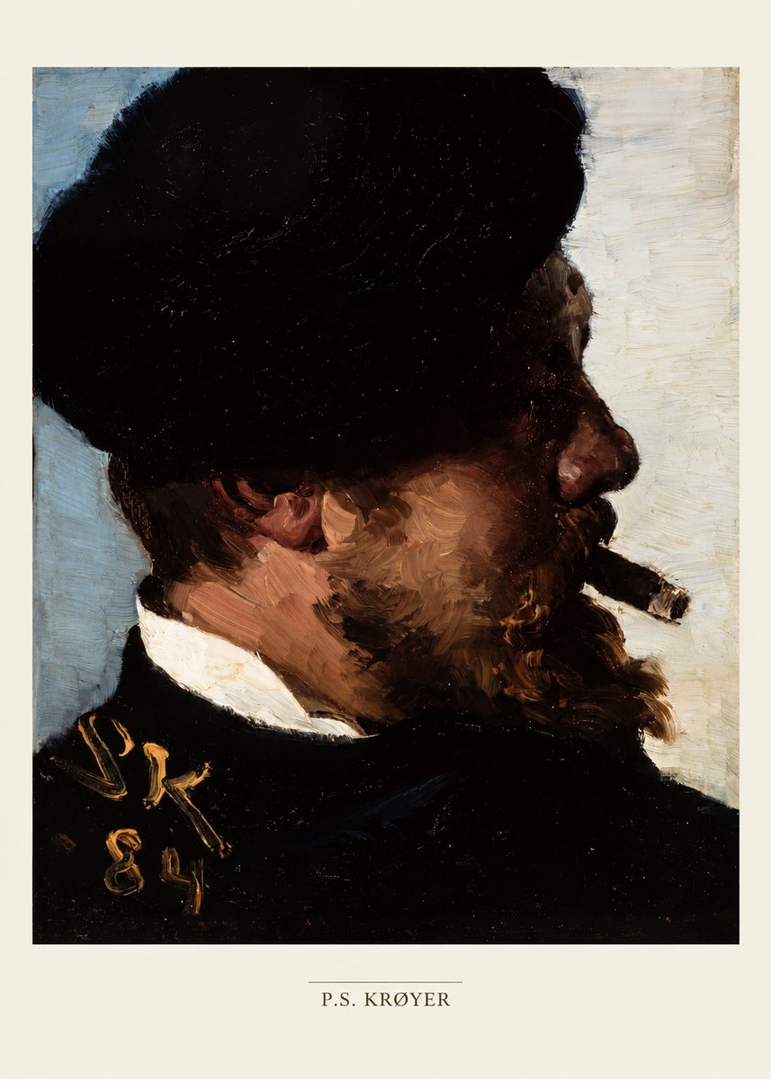 P.S. Krøyer Self-portrait with Cigar I No5 - Juliste