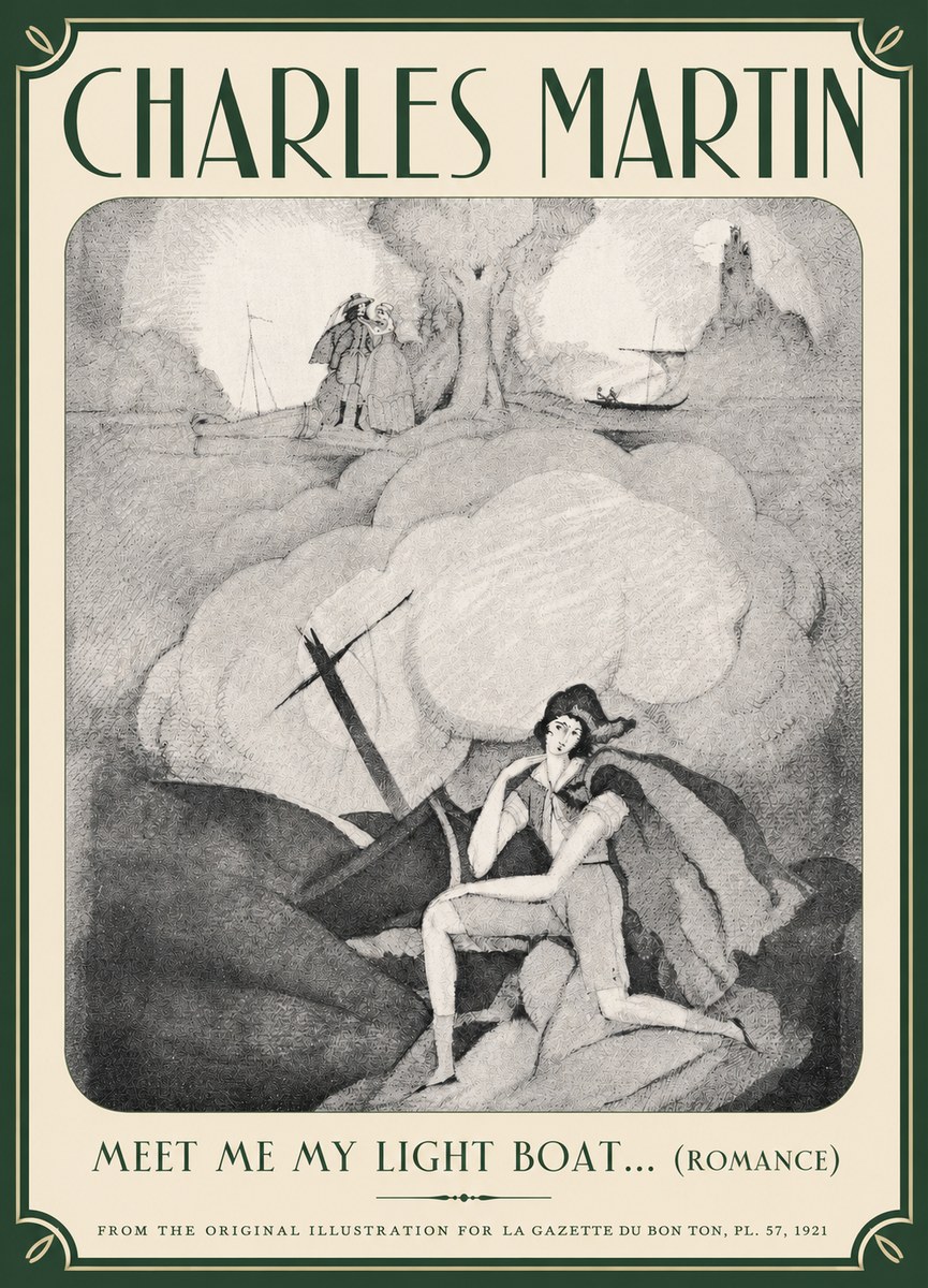 Charles Martin Meet Me My Light Boat... (Romance) No3 - Juliste