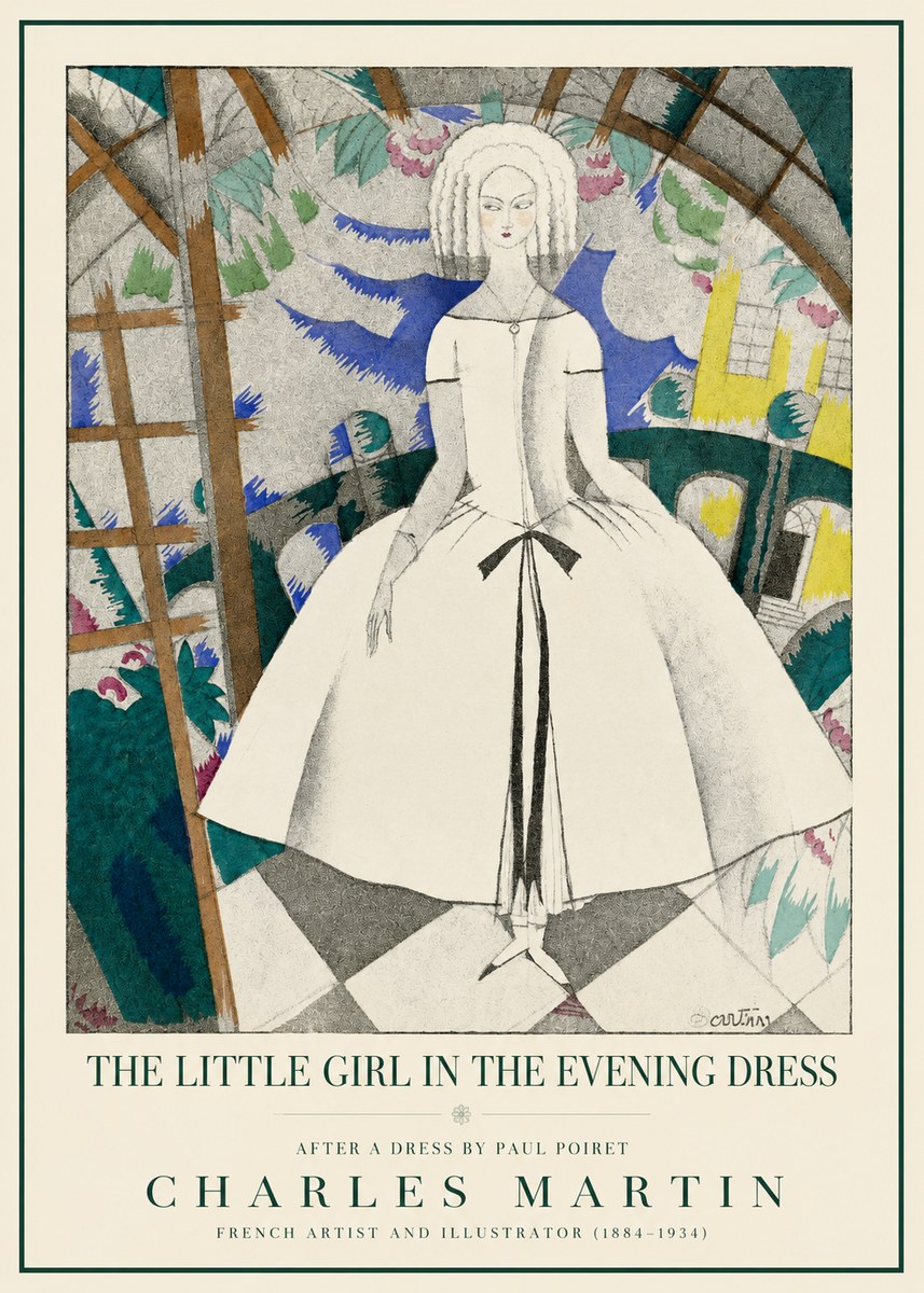 Charles Martin The Little Girl in the Evening Dress No1 - Juliste