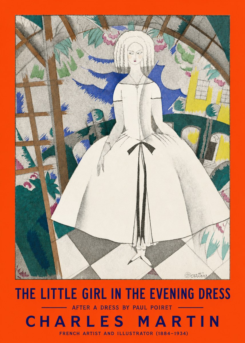 Charles Martin The Little Girl in the Evening Dress No2 - Juliste
