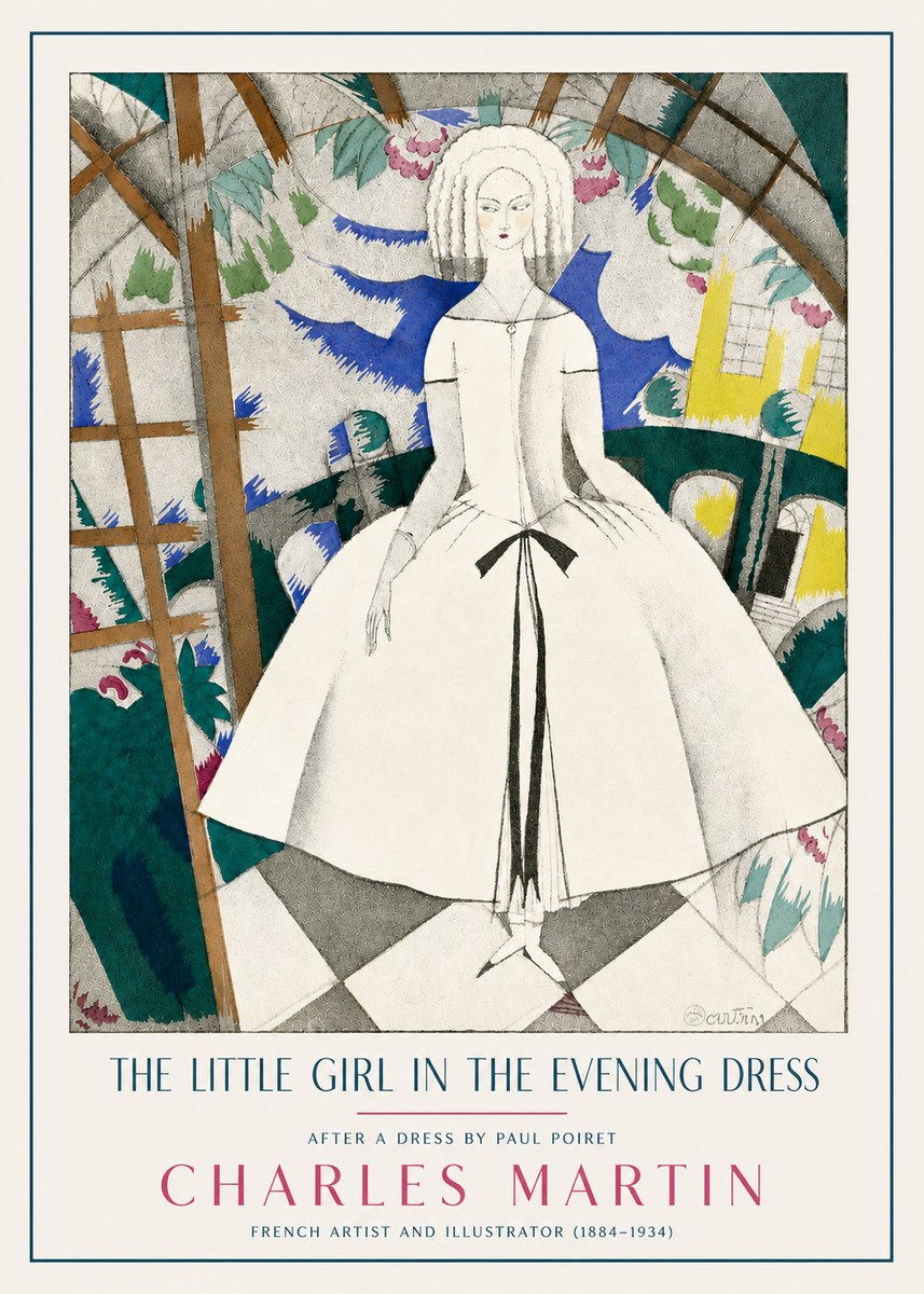 Charles Martin The Little Girl in the Evening Dress No3 - Juliste