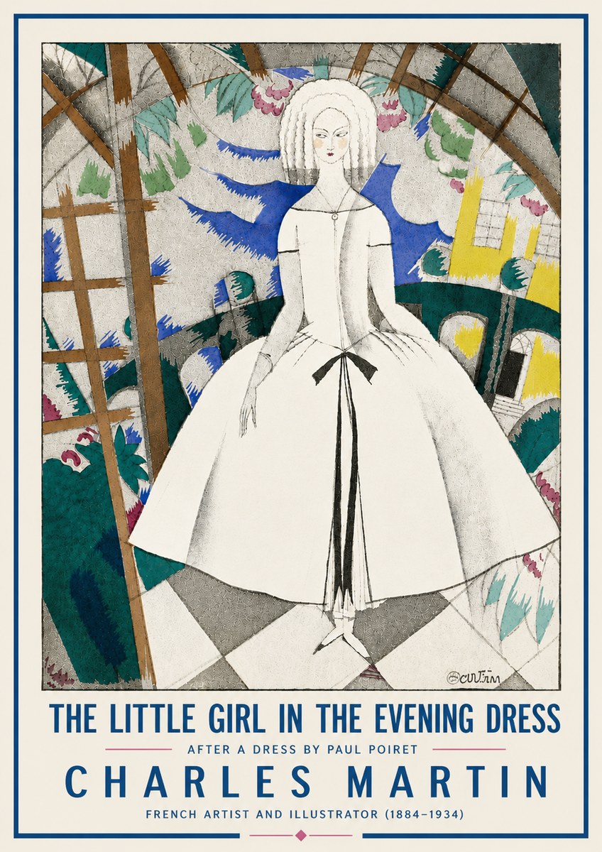 Charles Martin The Little Girl in the Evening Dress No6 - Juliste