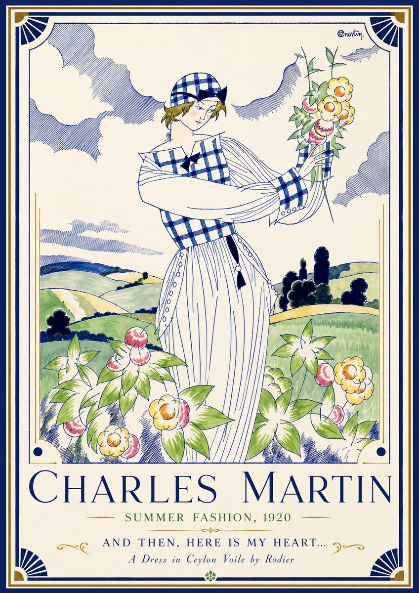 Charles Martin And Then, Here Is My Heart... Summer Dress in Ceylon Voile by Rodier No3 - Juliste