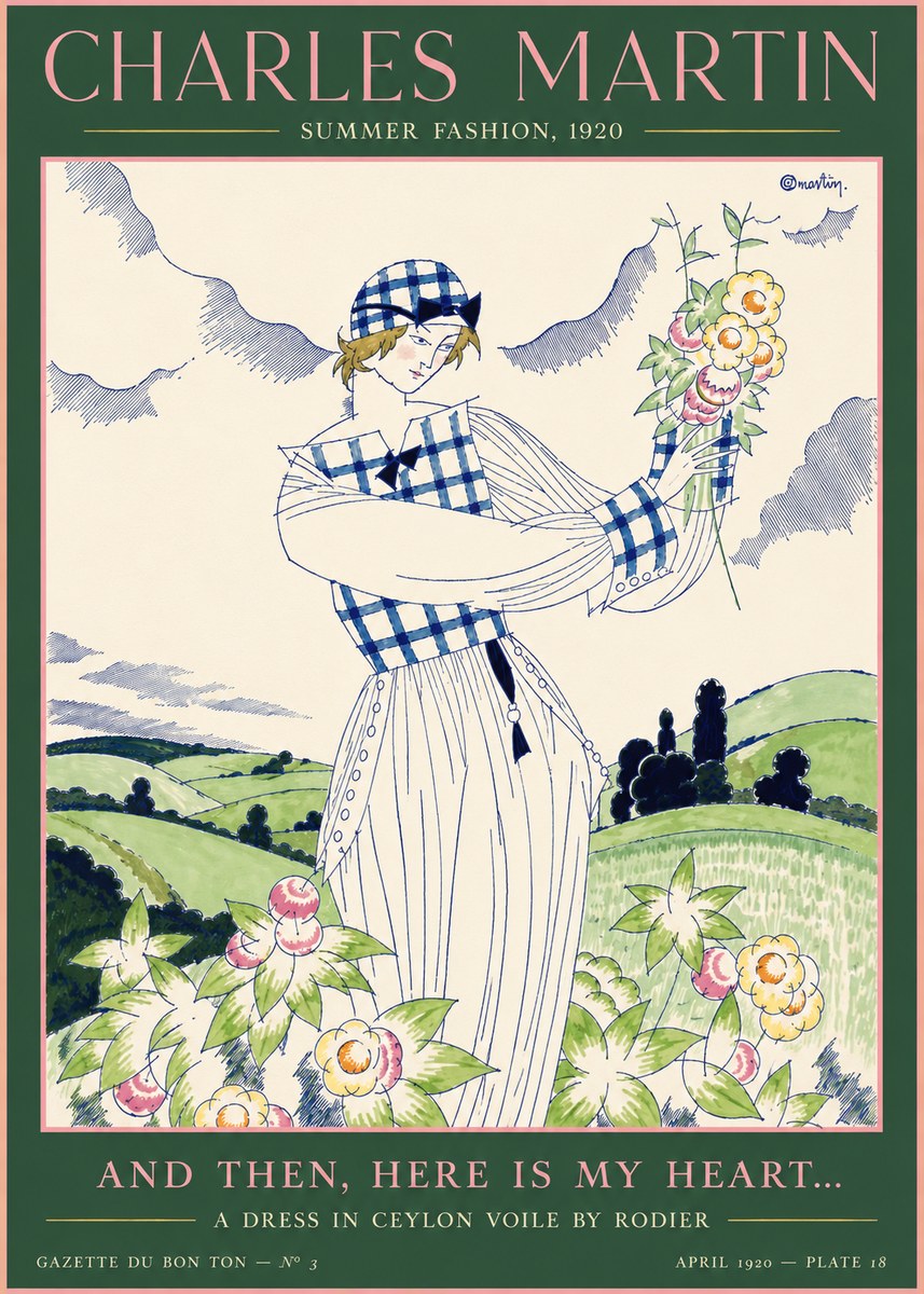 Charles Martin And Then, Here Is My Heart... Summer Dress in Ceylon Voile by Rodier No4 - Juliste