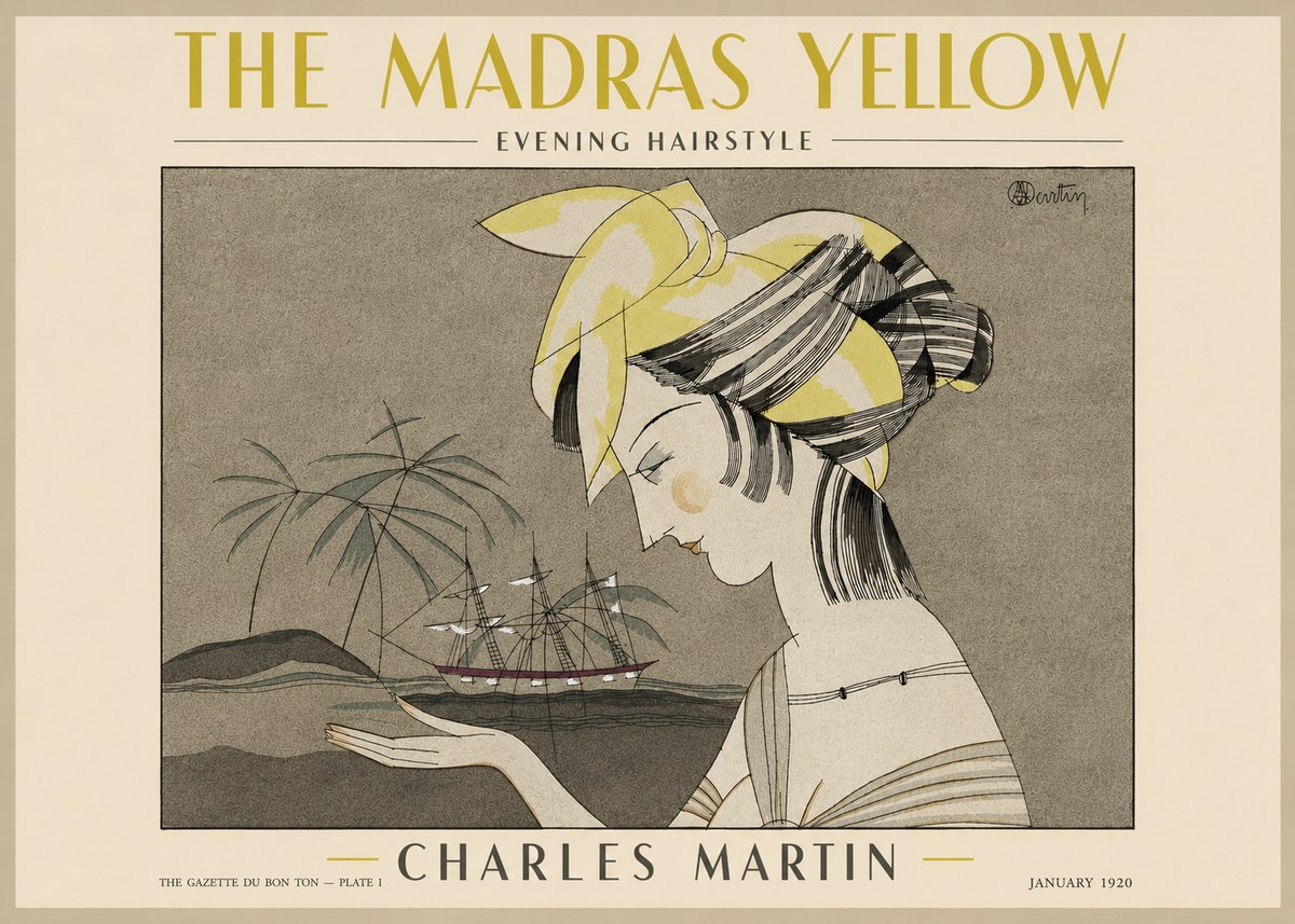 Charles Martin The Madras Yellow - Evening Hairstyle No3 - Juliste