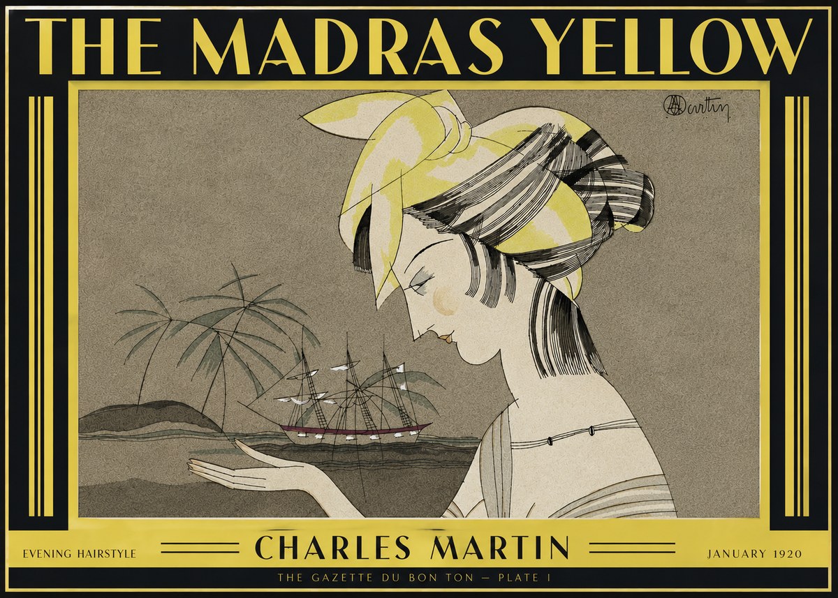 Charles Martin The Madras Yellow - Evening Hairstyle No4 - Juliste