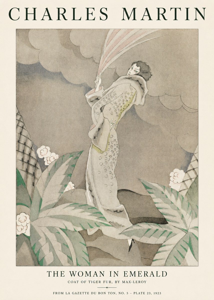 Charles Martin The Woman in Emerald No1 - Juliste