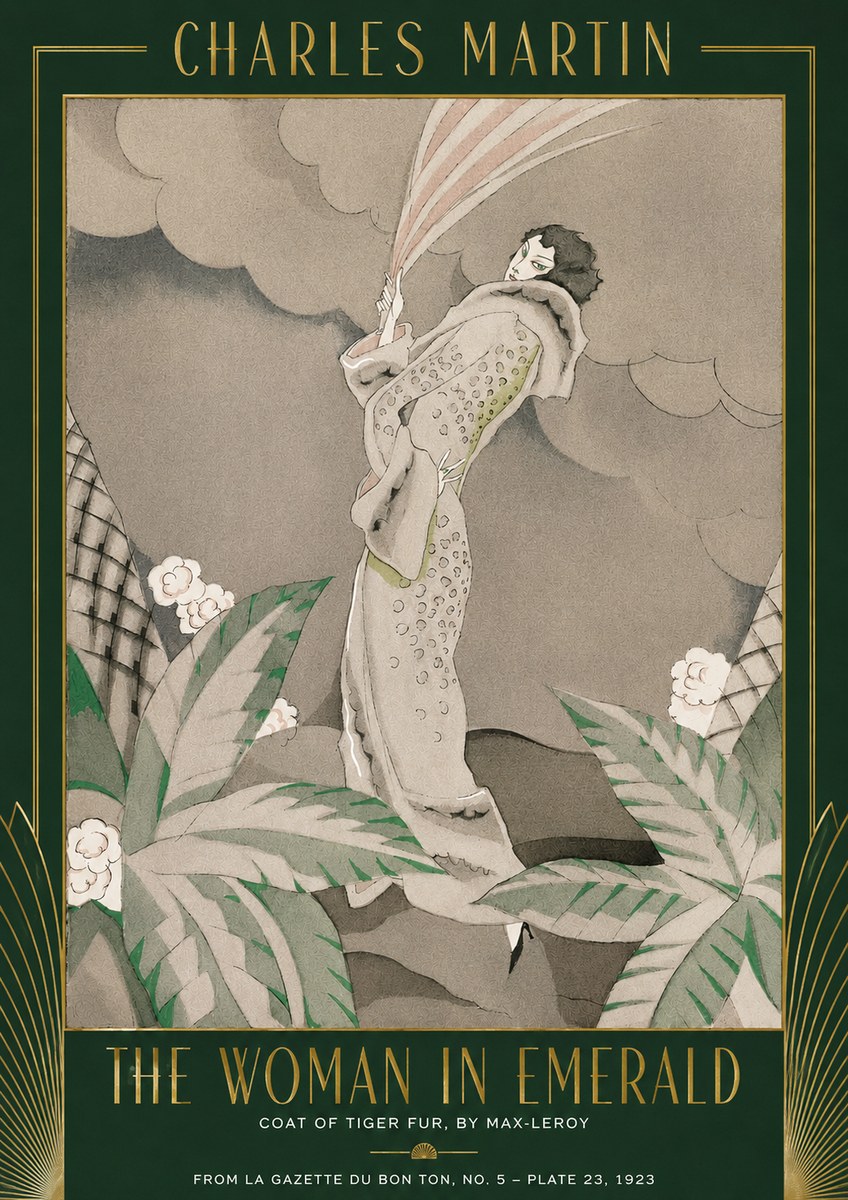 Charles Martin The Woman in Emerald No2 - Juliste