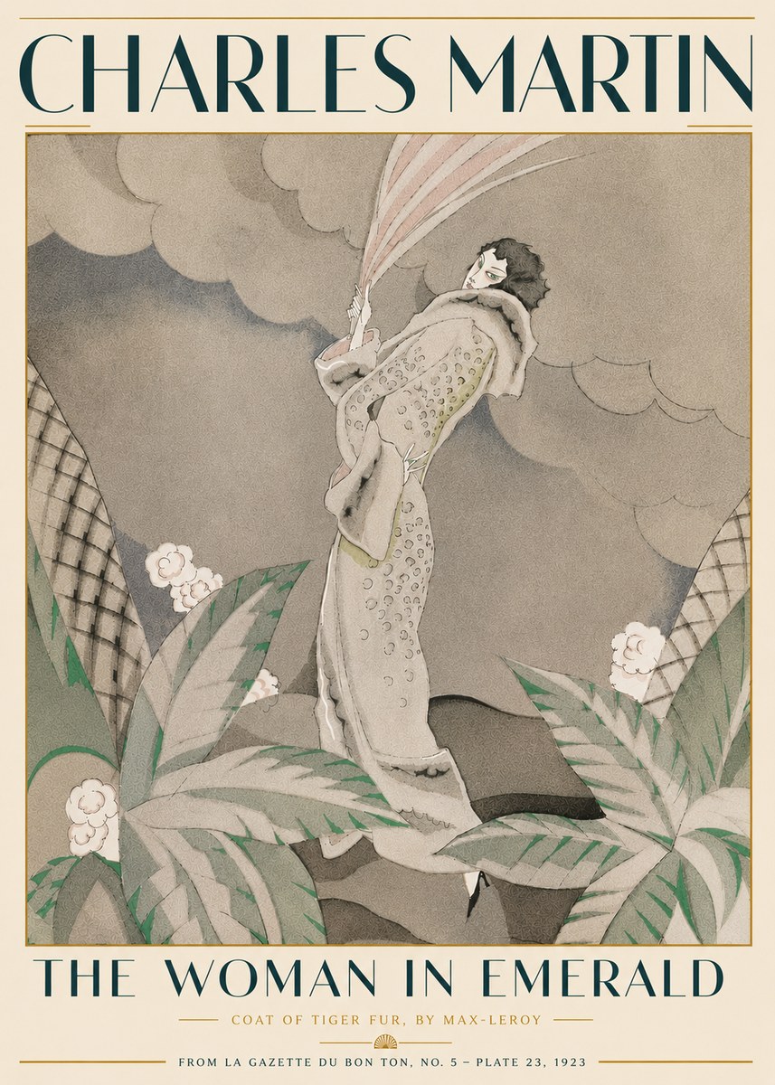 Charles Martin The Woman in Emerald No5 - Juliste