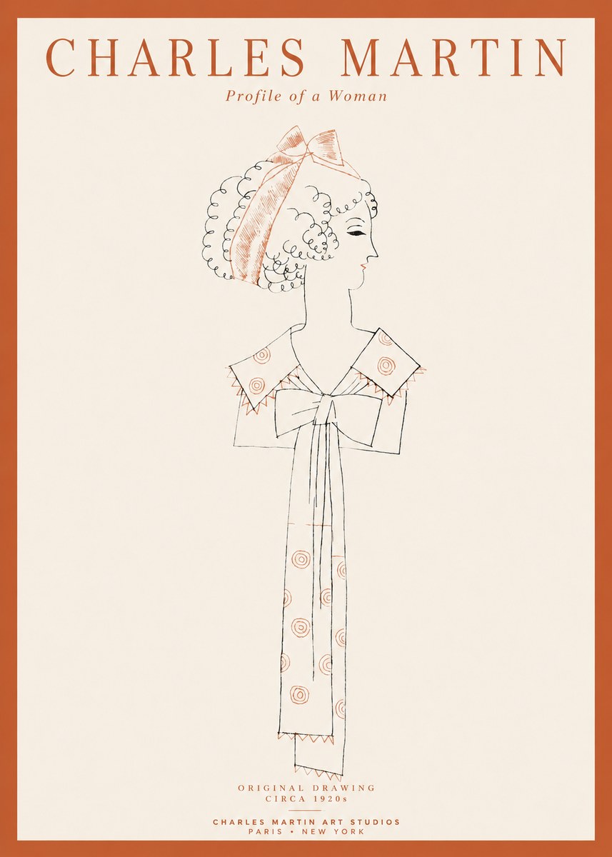 Charles Martin Profile of a Woman No1 - Juliste