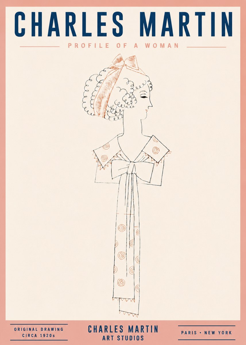 Charles Martin Profile of a Woman No2 - Juliste