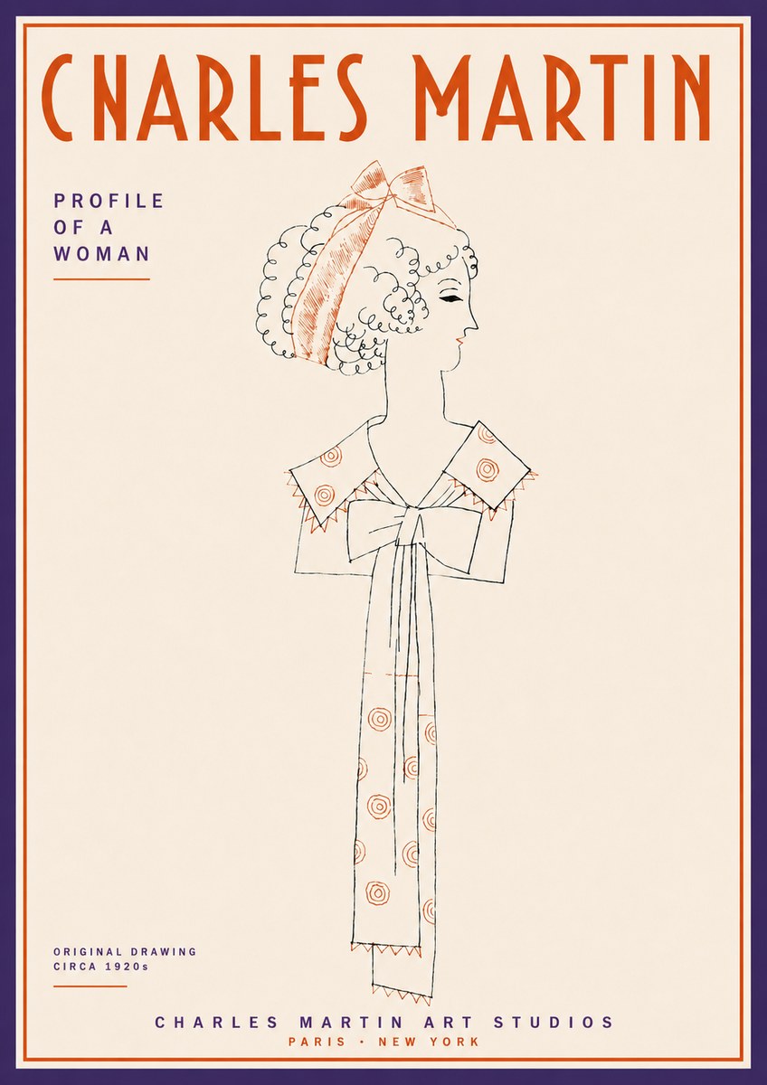 Charles Martin Profile of a Woman No4 - Juliste