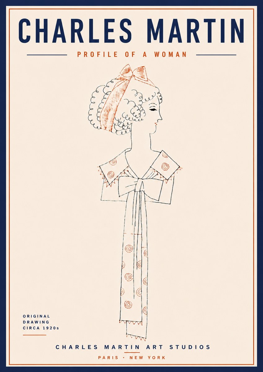 Charles Martin Profile of a Woman No6 - Juliste