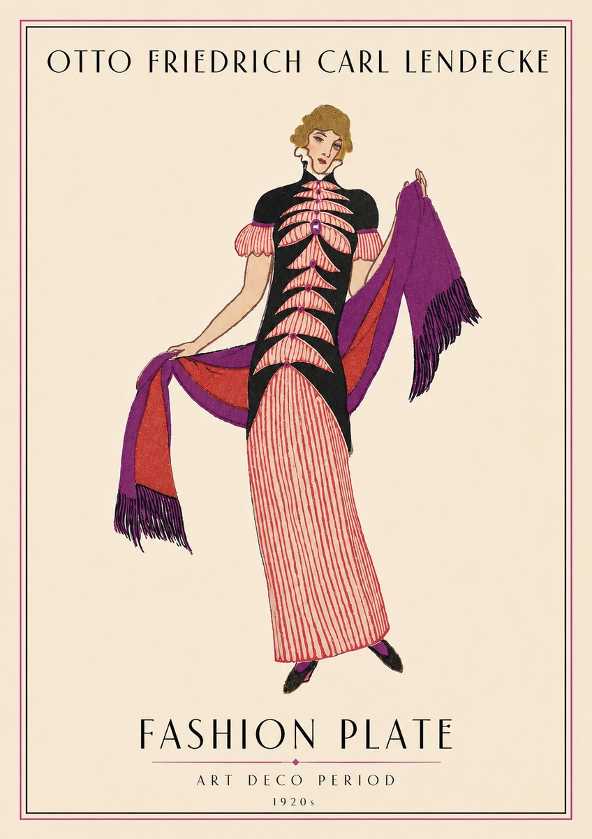 Otto Friedrich Carl Lendecke Fashion Plate I No4 - Juliste