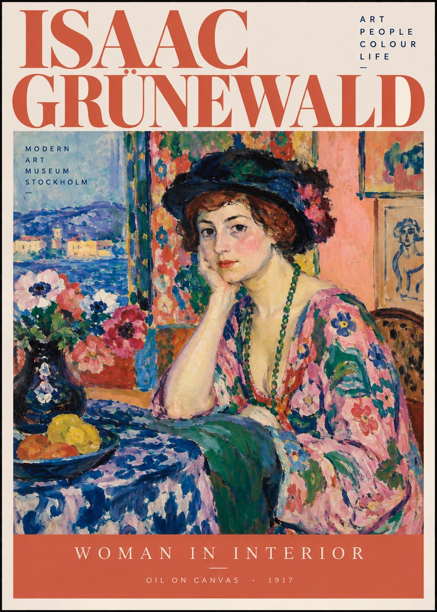 Isaac Grünewald Woman in Interior No2 - Juliste