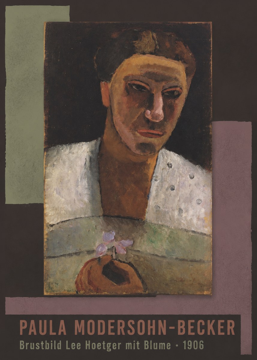 Paula Modersohn-Becker Brustbild Lee Hoetger Mit Blume No2 - Juliste
