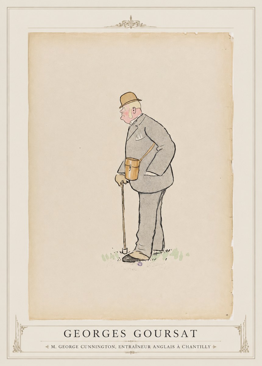 Georges Goursat M. George Cunnington, Entraîneur Anglais À Chantilly No1 - Juliste