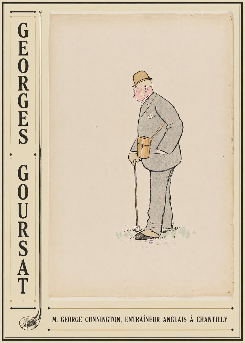 Georges Goursat M. George Cunnington, Entraîneur Anglais À Chantilly No2 - Juliste