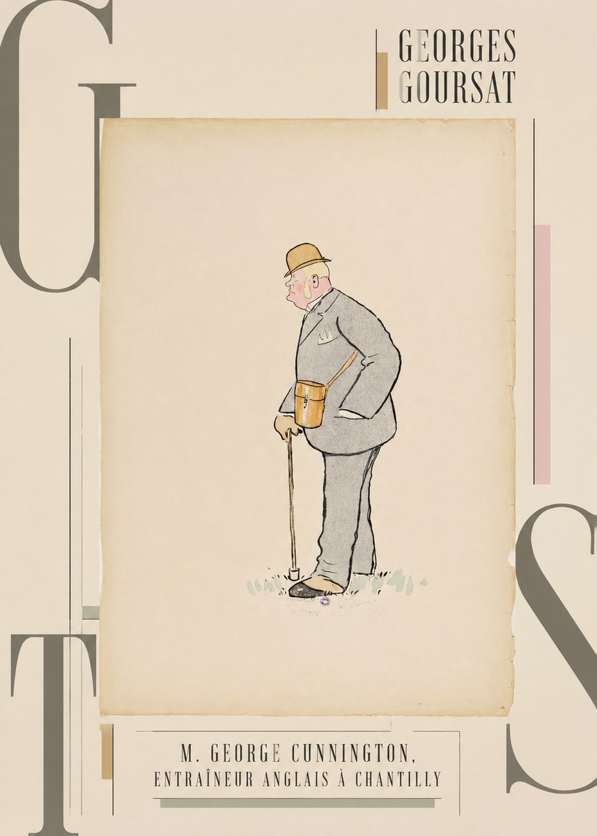 Georges Goursat M. George Cunnington, Entraîneur Anglais À Chantilly No3 - Juliste