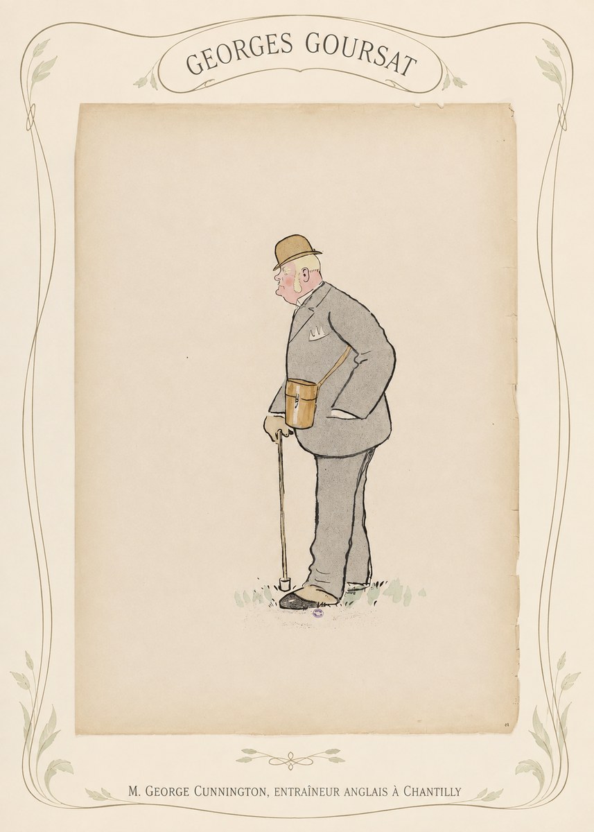 Georges Goursat M. George Cunnington, Entraîneur Anglais À Chantilly No4 - Juliste