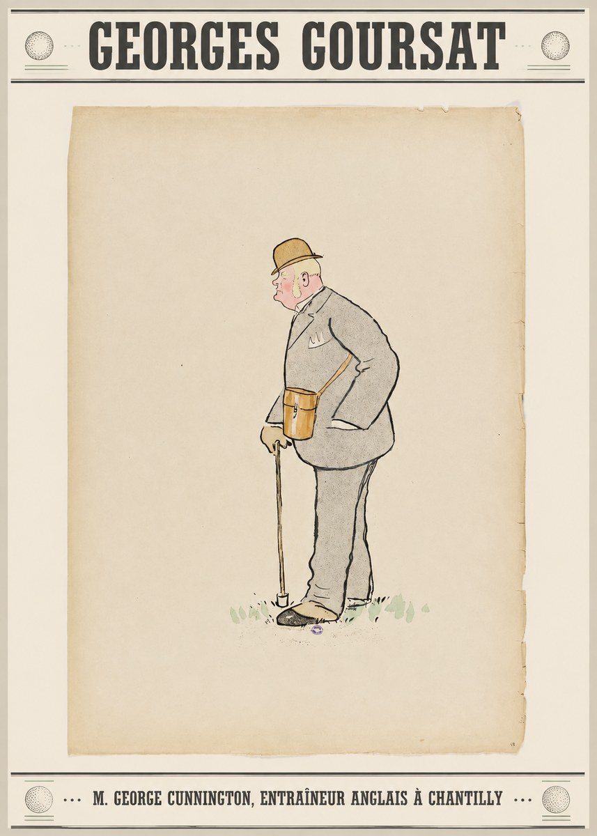 Georges Goursat M. George Cunnington, Entraîneur Anglais À Chantilly No5 - Juliste
