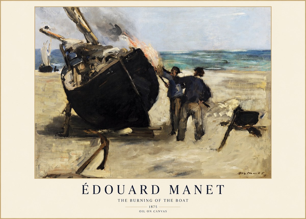 Édouard Manet The Burning of the Boat No1 - Juliste