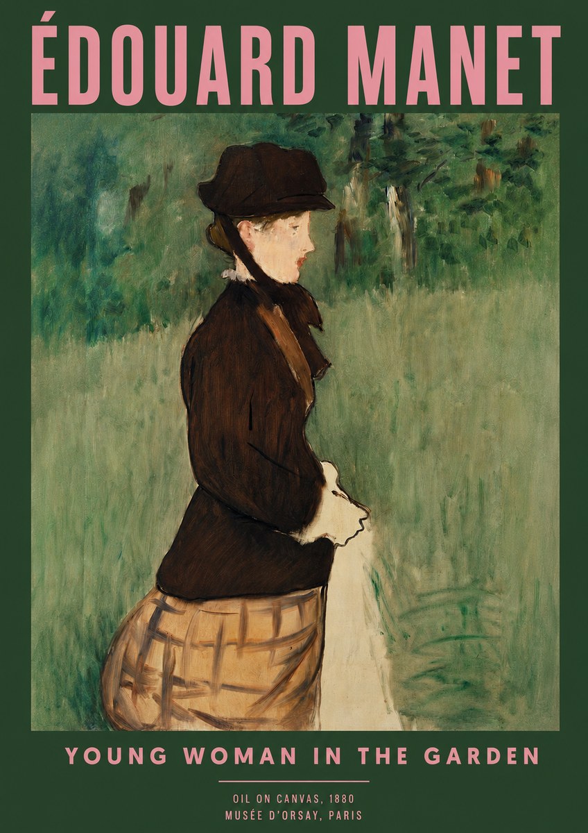 Édouard Manet Young Woman in the Garden No2 - Juliste