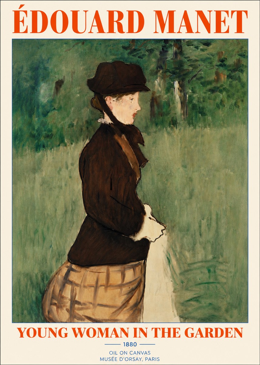 Édouard Manet Young Woman in the Garden No3 - Juliste