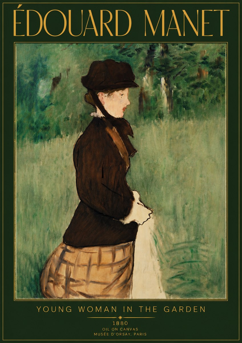 Édouard Manet Young Woman in the Garden No5 - Juliste