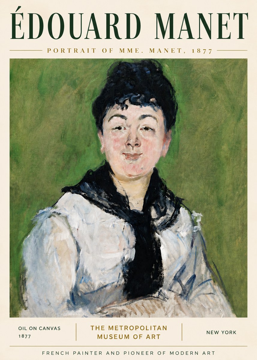 Édouard Manet Portrait of Mme. Manet No6 - Juliste