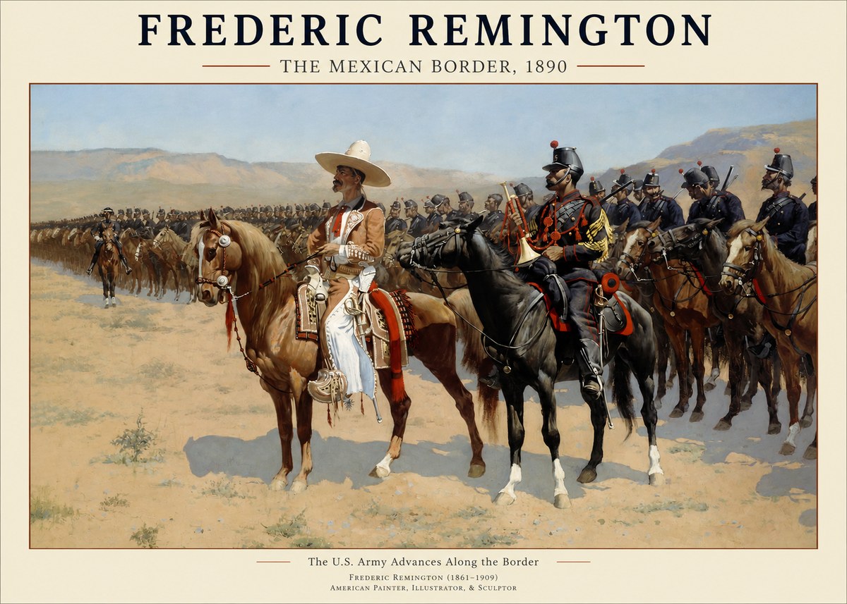 Frederic Remington The U.s. Army Advances Along the Border No1 - Juliste