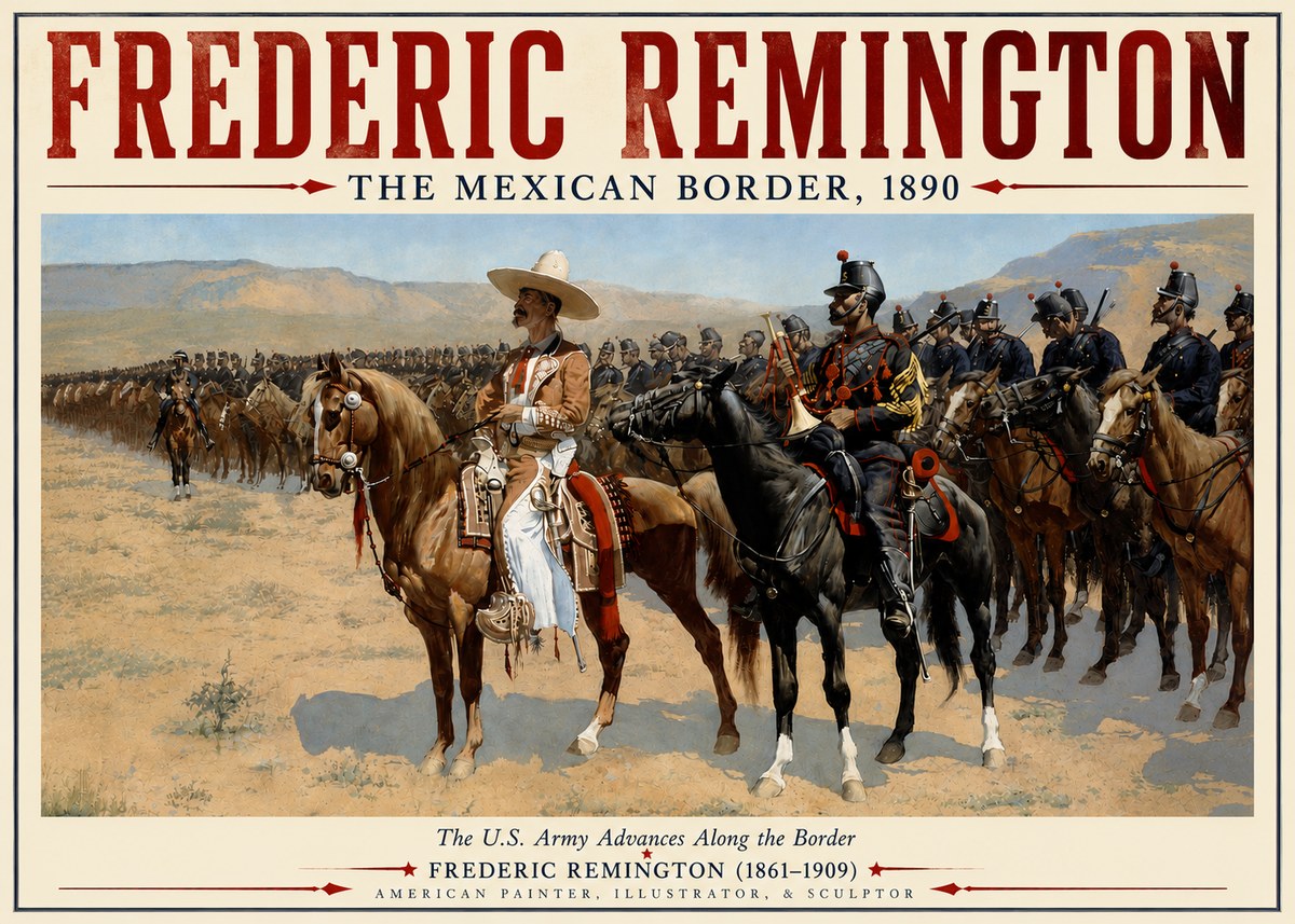 Frederic Remington The U.s. Army Advances Along the Border No4 - Juliste