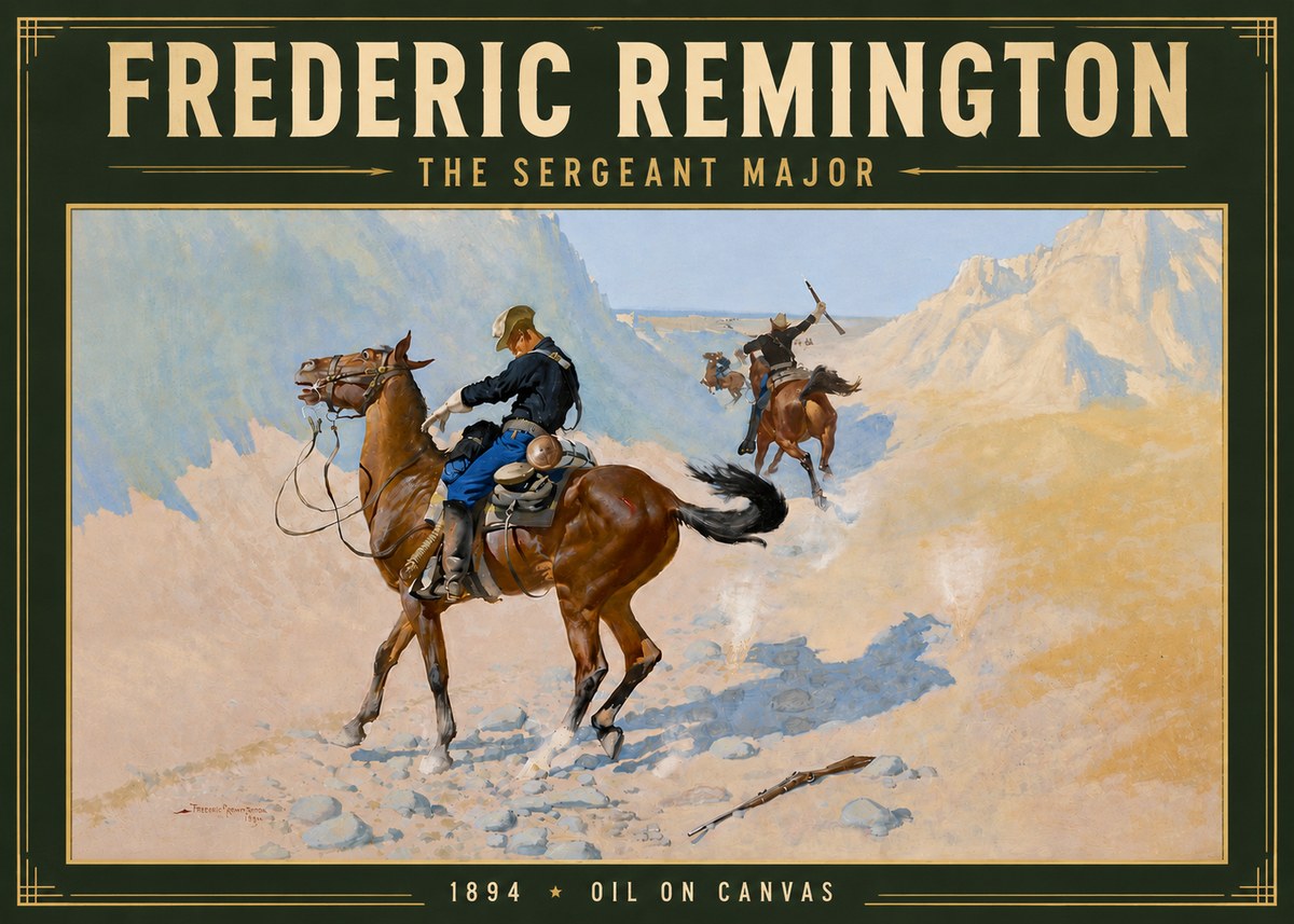 Frederic Remington The Sergeant Major No5 - Juliste
