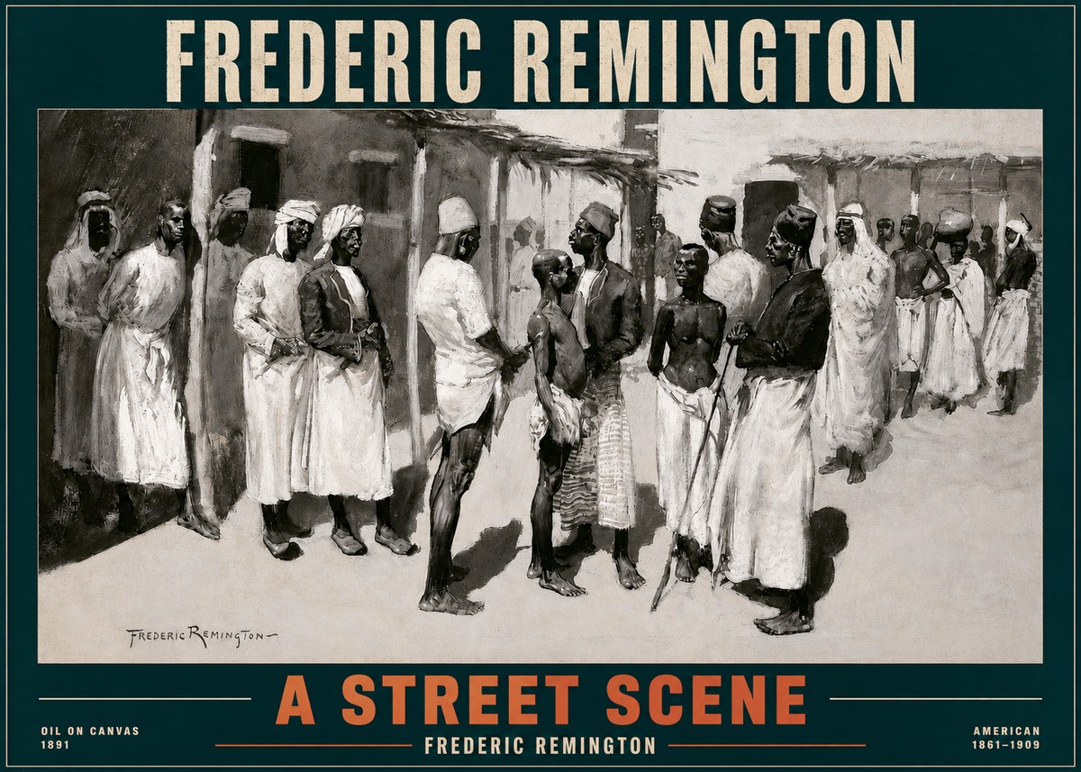 Frederic Remington A Street Scene No2 - Juliste