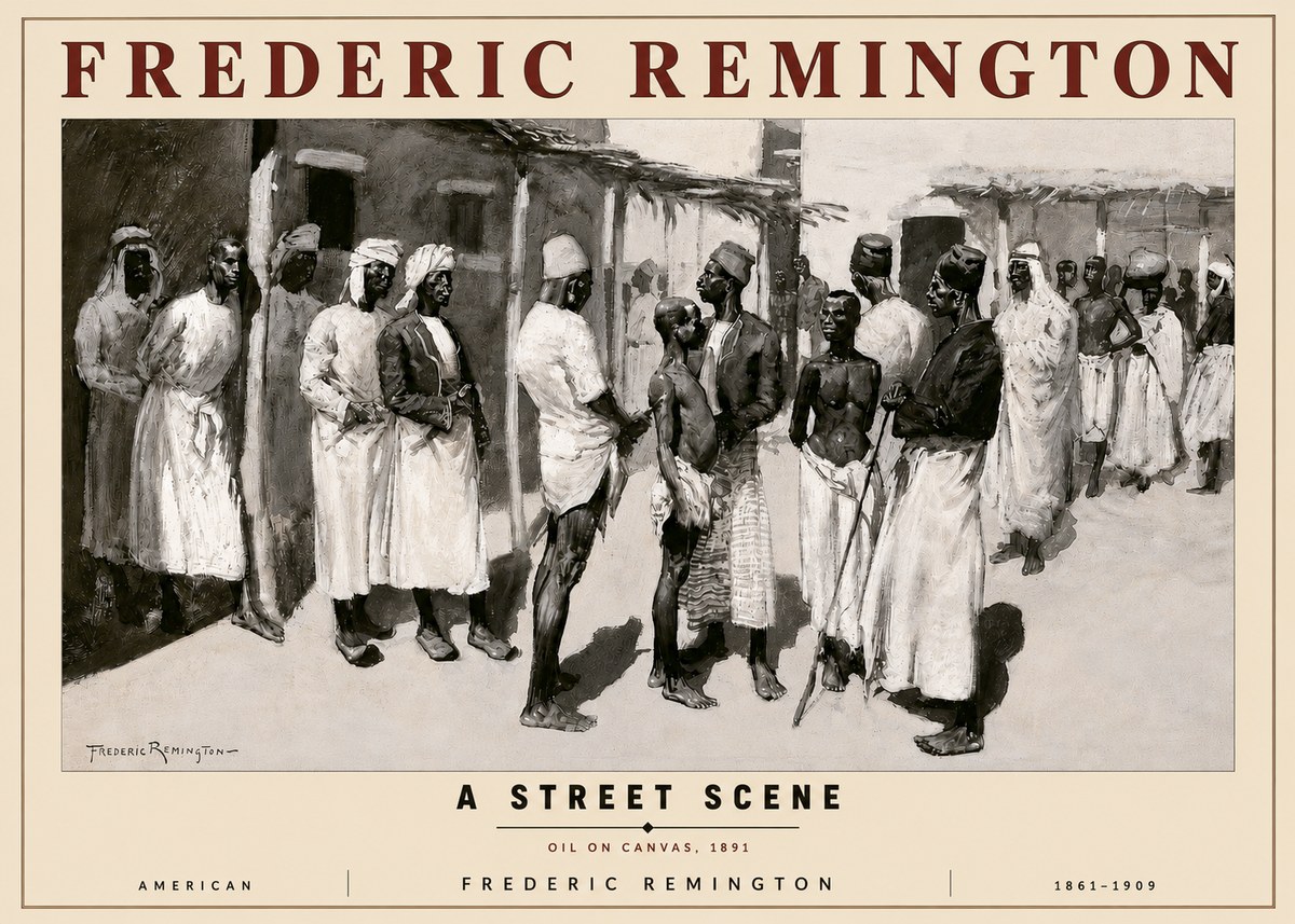 Frederic Remington A Street Scene No3 - Juliste