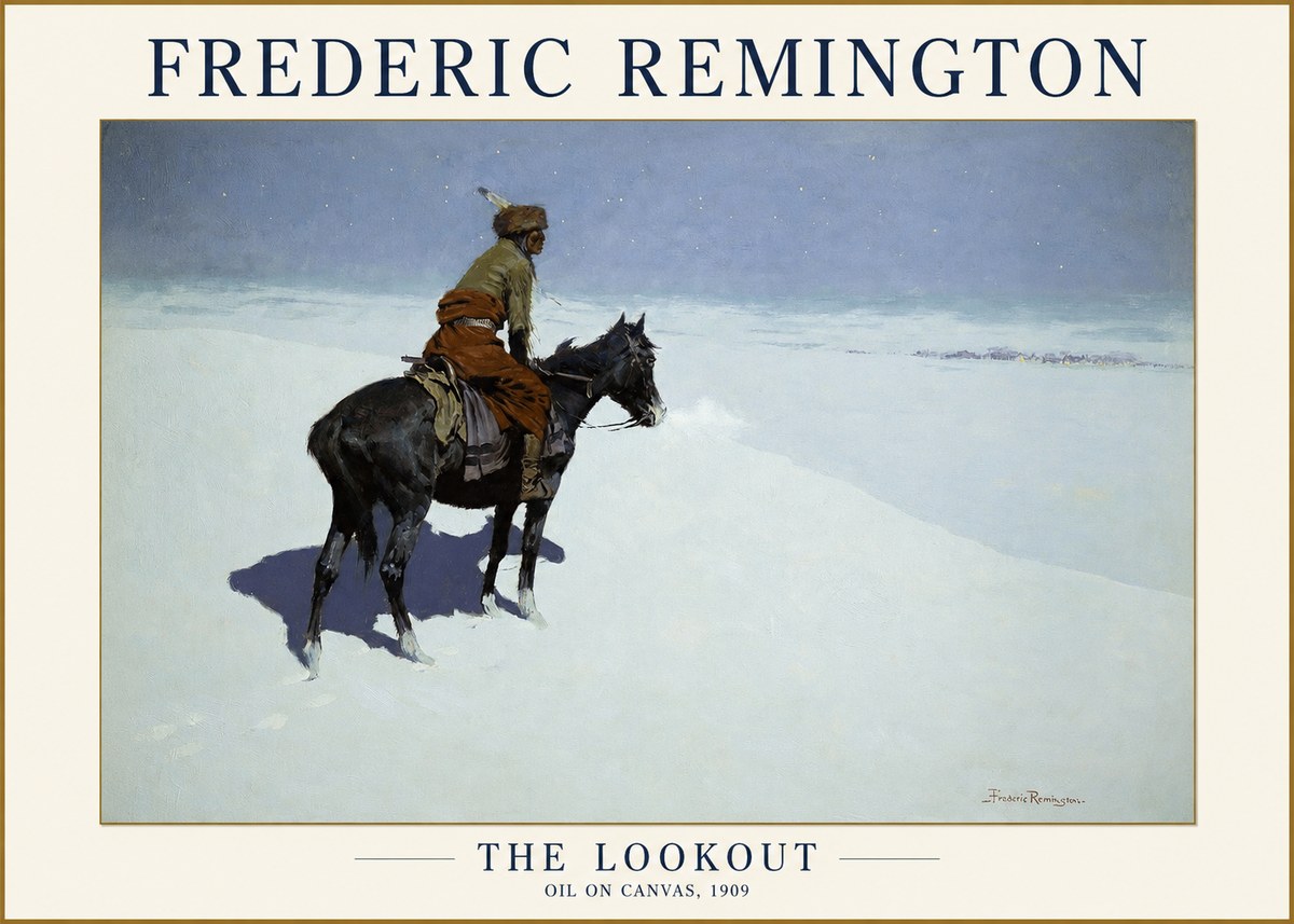 Frederic Remington The Lookout No1 - Juliste