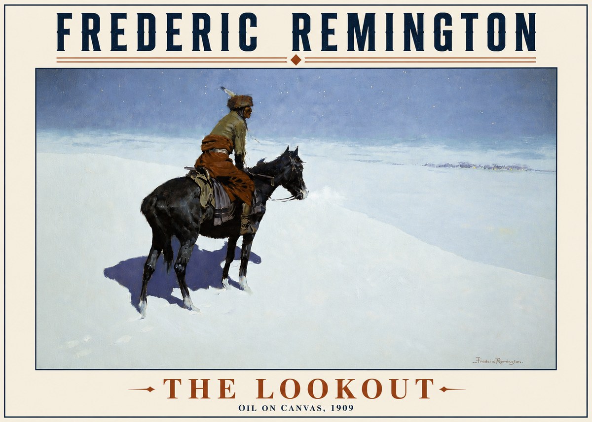 Frederic Remington The Lookout No4 - Juliste
