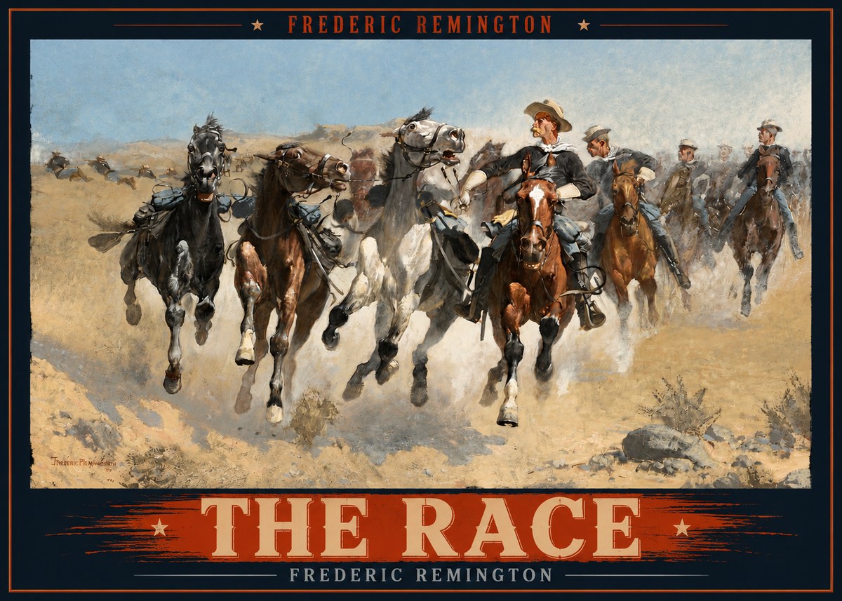 Frederic Remington The Race I No2 - Juliste