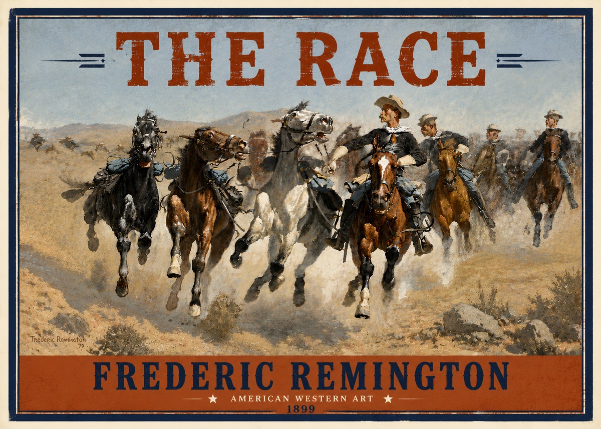 Frederic Remington The Race I No6 - Juliste