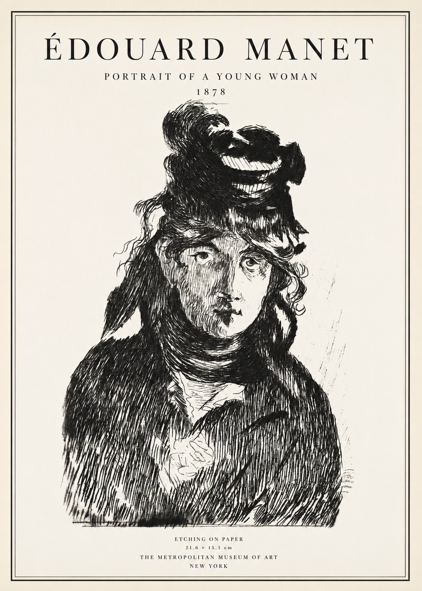 Édouard Manet Portrait of a Young Woman I No1 - Juliste