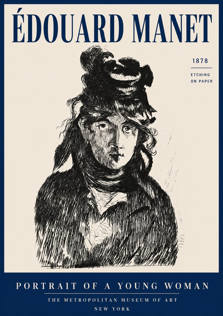 Édouard Manet Portrait of a Young Woman I No4 - Juliste