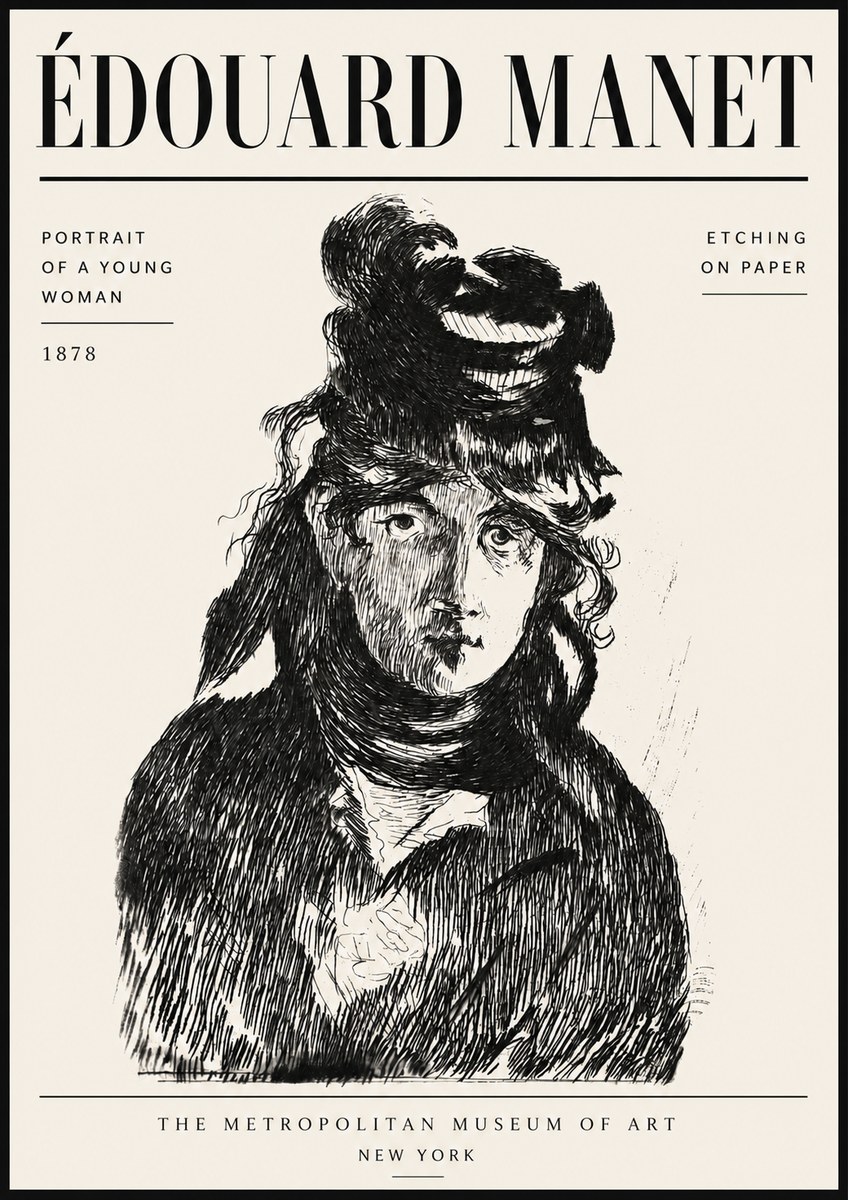Édouard Manet Portrait of a Young Woman I No6 - Juliste